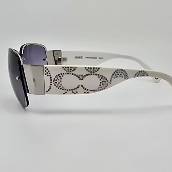 Coach Charlee S342 White Rhinestone Frame Grey Gradient Lens Sunglasses 61mm main image 14